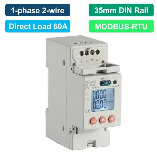 din rail single phase energy meter